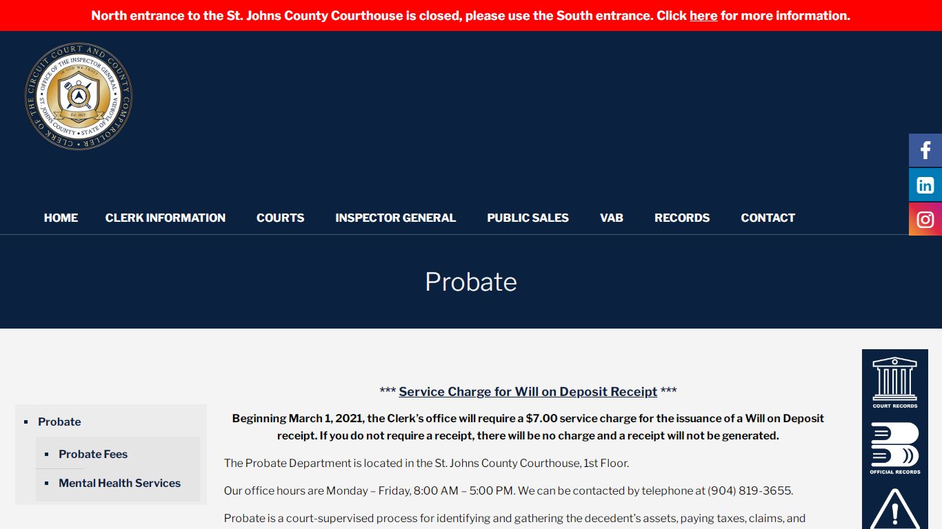 Probate - St. Johns County Clerk of Court